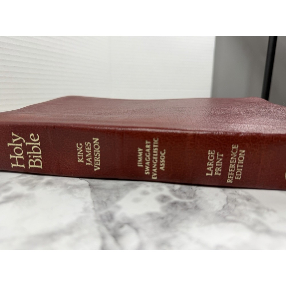 LARGE PRINT 1978 Jimmy Swaggart KJV Bible Reference Edition BURG GENUINE LEATHER